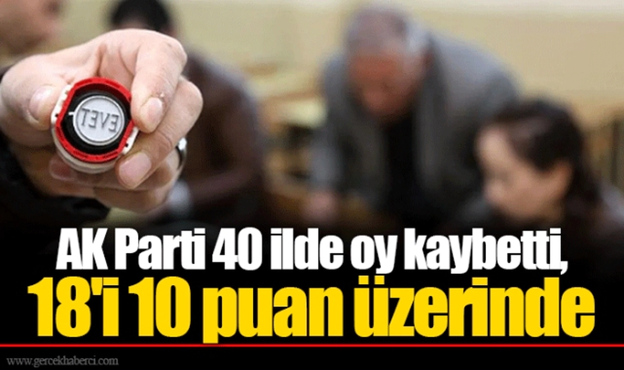 Asal Araştırma: AK Parti 40 ilde oy kaybetti, 18'i 10 puan üzerinde