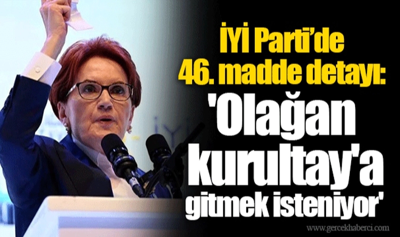 İYİ Parti’de 46. madde detayı: 'Olağan kurultay'a gitmek isteniyor'