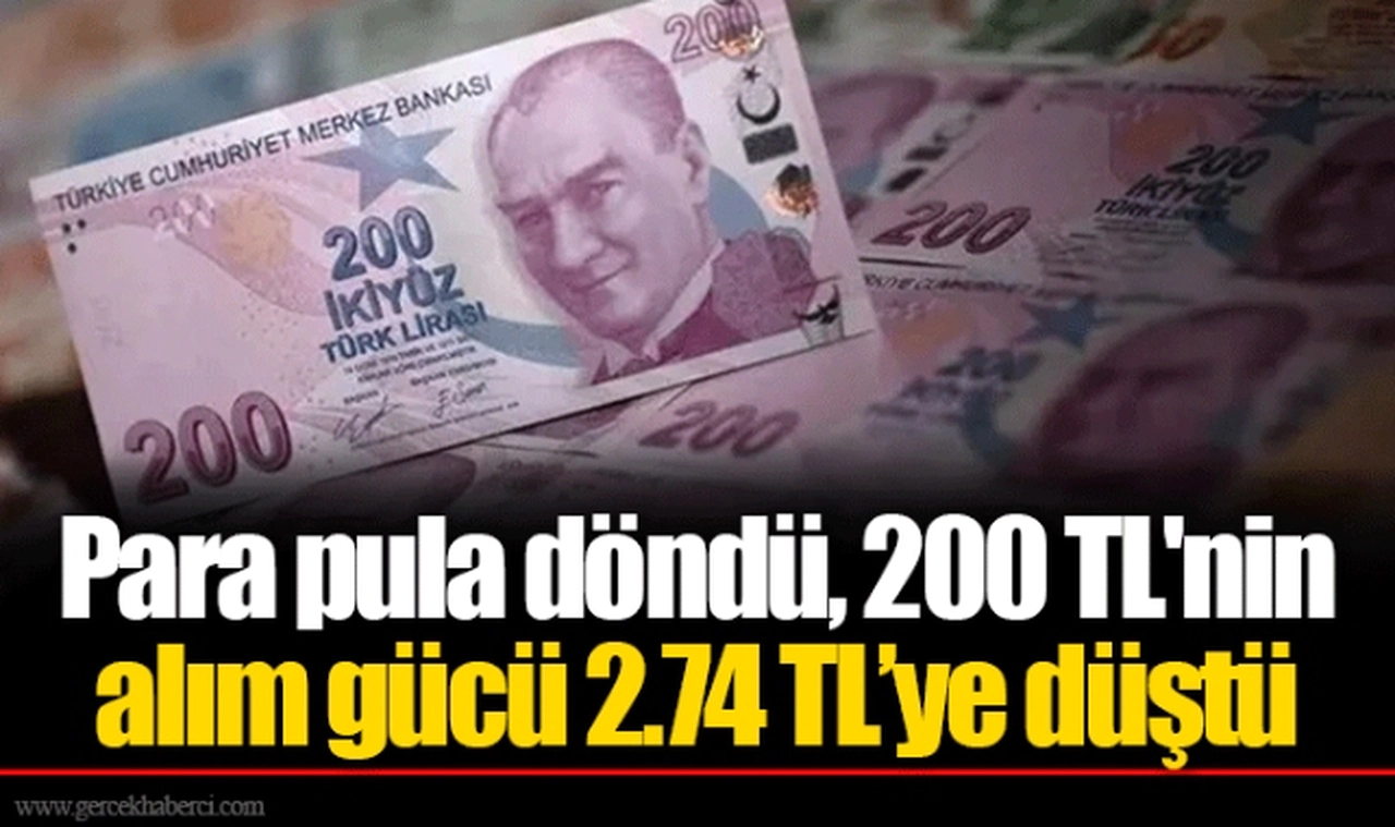 Para pula döndü, 200 TL'nin alım gücü 2.74 TL’ye düştü
