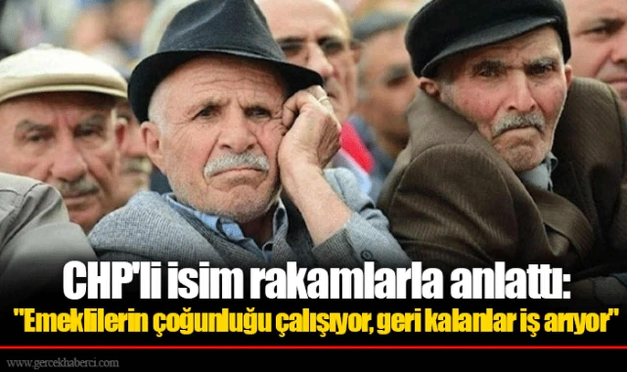 CHP'li isim rakamlarla anlattı:  "Emeklilerin çoğunluğu çalışıyor, geri kalanlar iş arıyor"