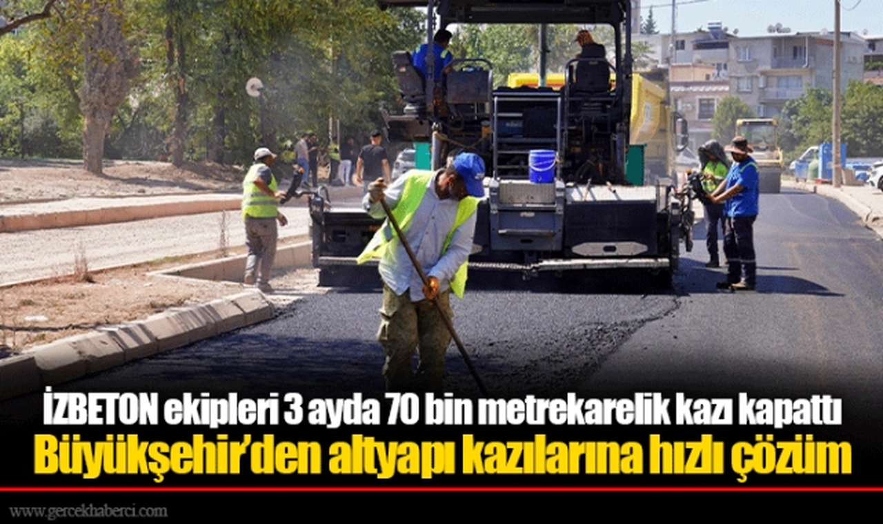 İZBETON ekipleri 3 ayda 70 bin metrekarelik kazı kapattı  