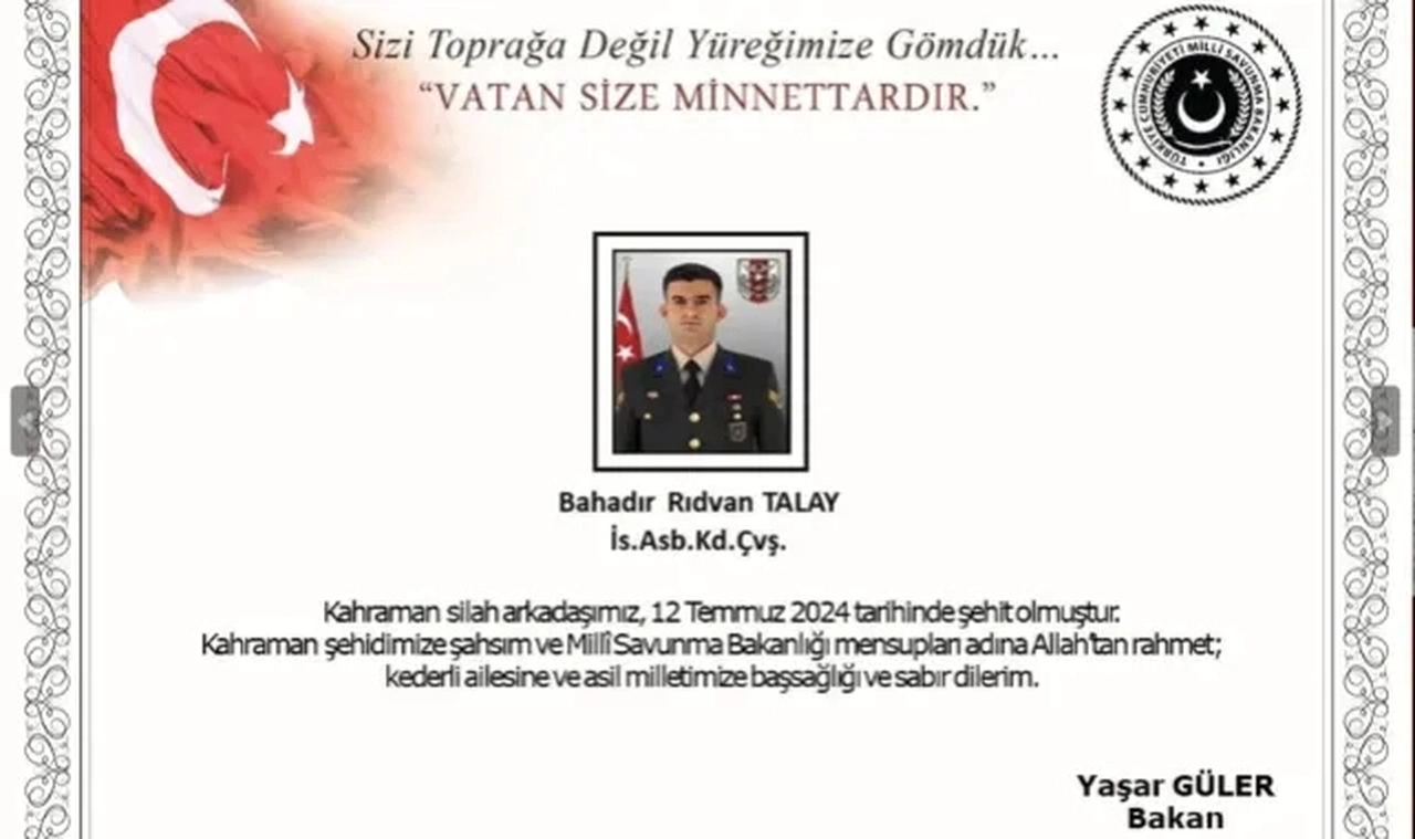 Pençe- Kilit bölgesinde bir Astsubay sehit! Yine şehit ateşi yaktı!