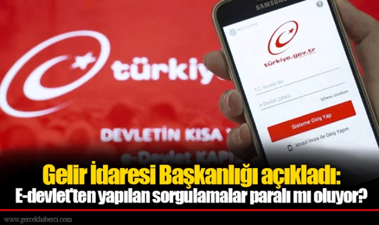Gelir İdaresi Başkanlığı açıkladı: E-devlet'ten yapılan sorgulamalar paralı mı oluyor?