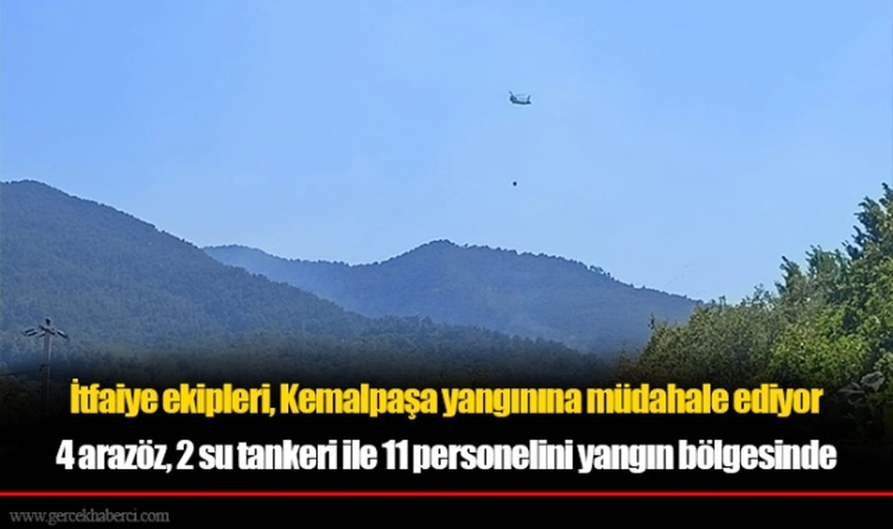 İtfaiye ekipleri, Kemalpaşa yangınına müdahale ediyor