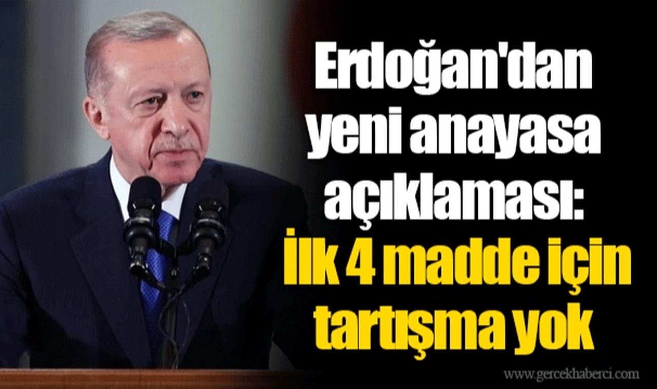 Erdoğan'dan yeni anayasa açıklaması: İlk 4 madde için tartışma yok