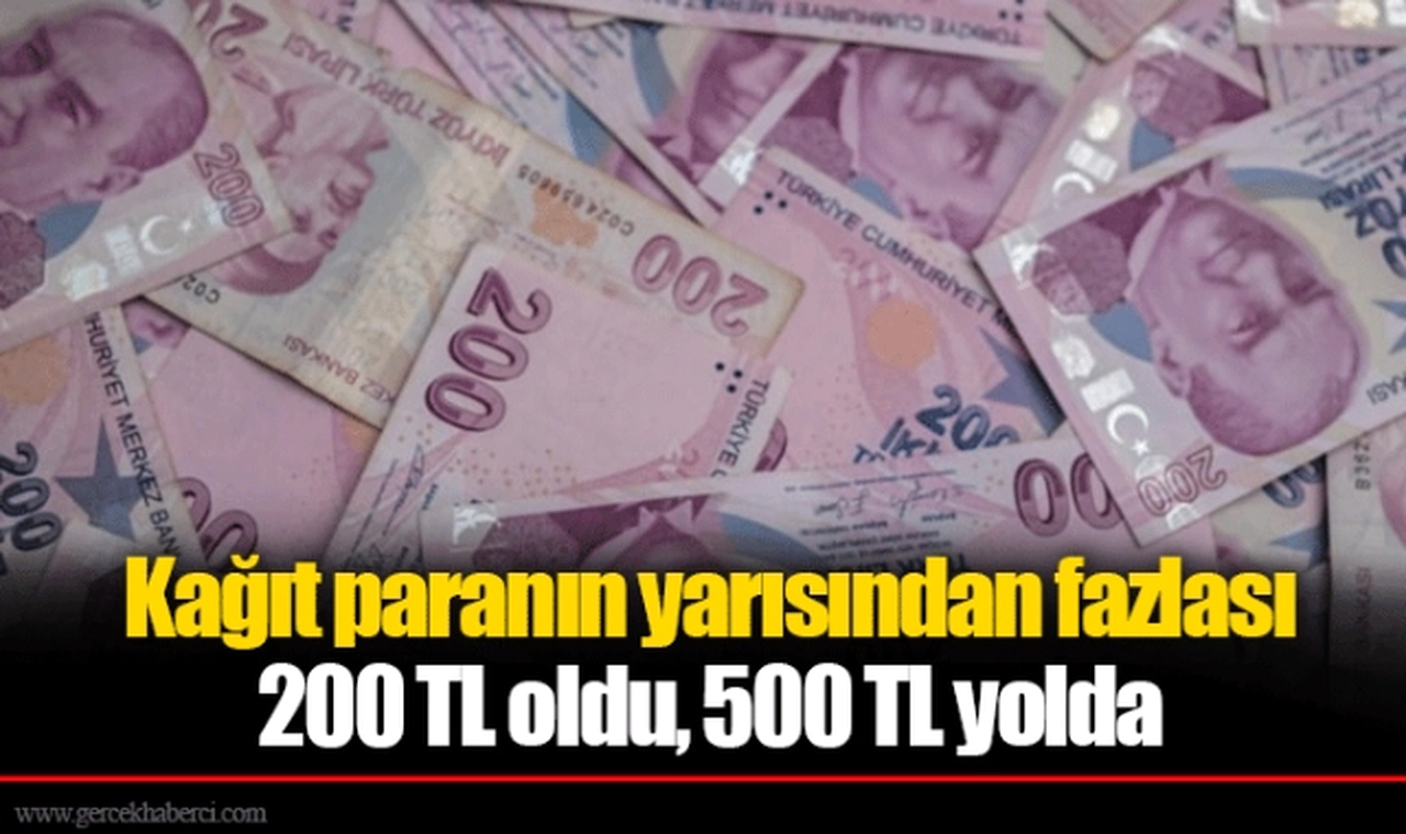 Kağıt paranın yarısından fazlası 200 TL oldu, 500 TL yolda