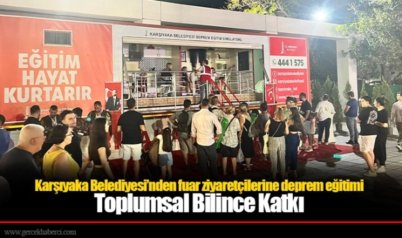 Karşıyaka Belediyesi’nden fuar ziyaretçilerine deprem eğitimi