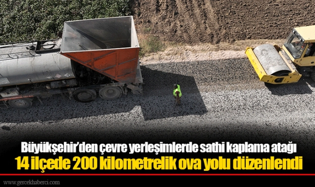 Büyükşehir’den çevre yerleşimlerde sathi kaplama atağı