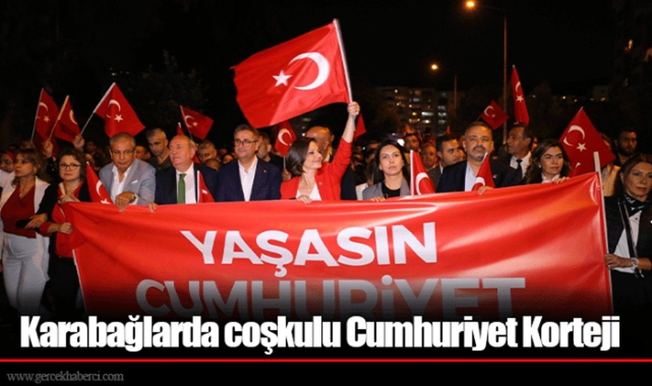 Karabağlarda coşkulu Cumhuriyet Korteji