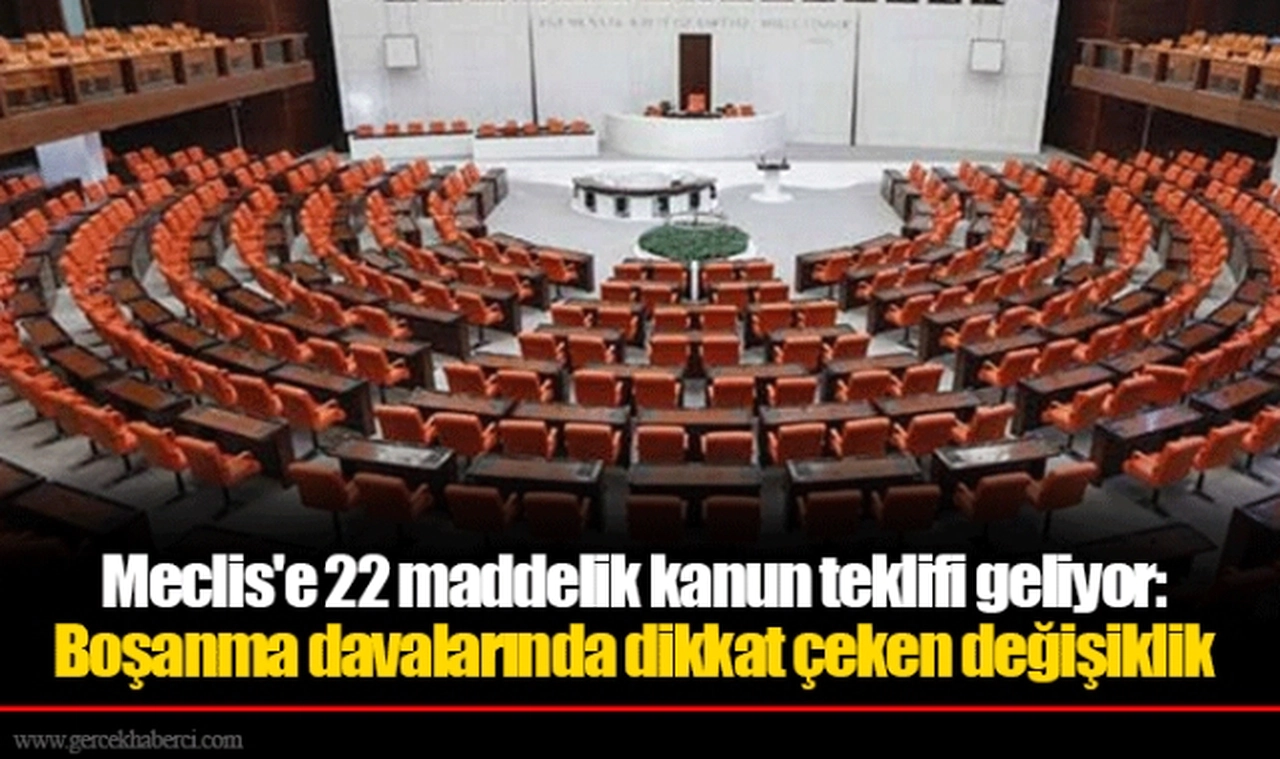 Meclis'e 22 maddelik kanun teklifi geliyor: Boşanma davalarında dikkat çeken değişiklik