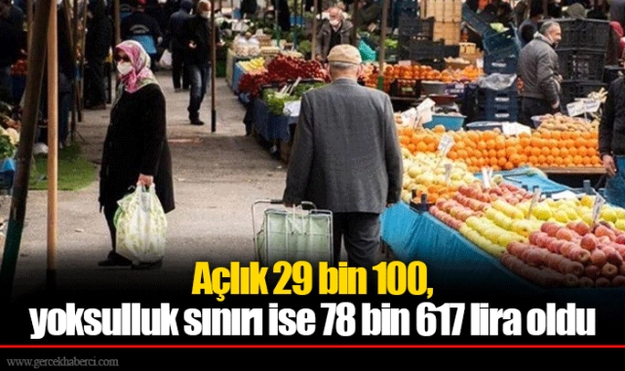 Açlık 29 bin 100, yoksulluk sınırı ise 78 bin 617 lira oldu