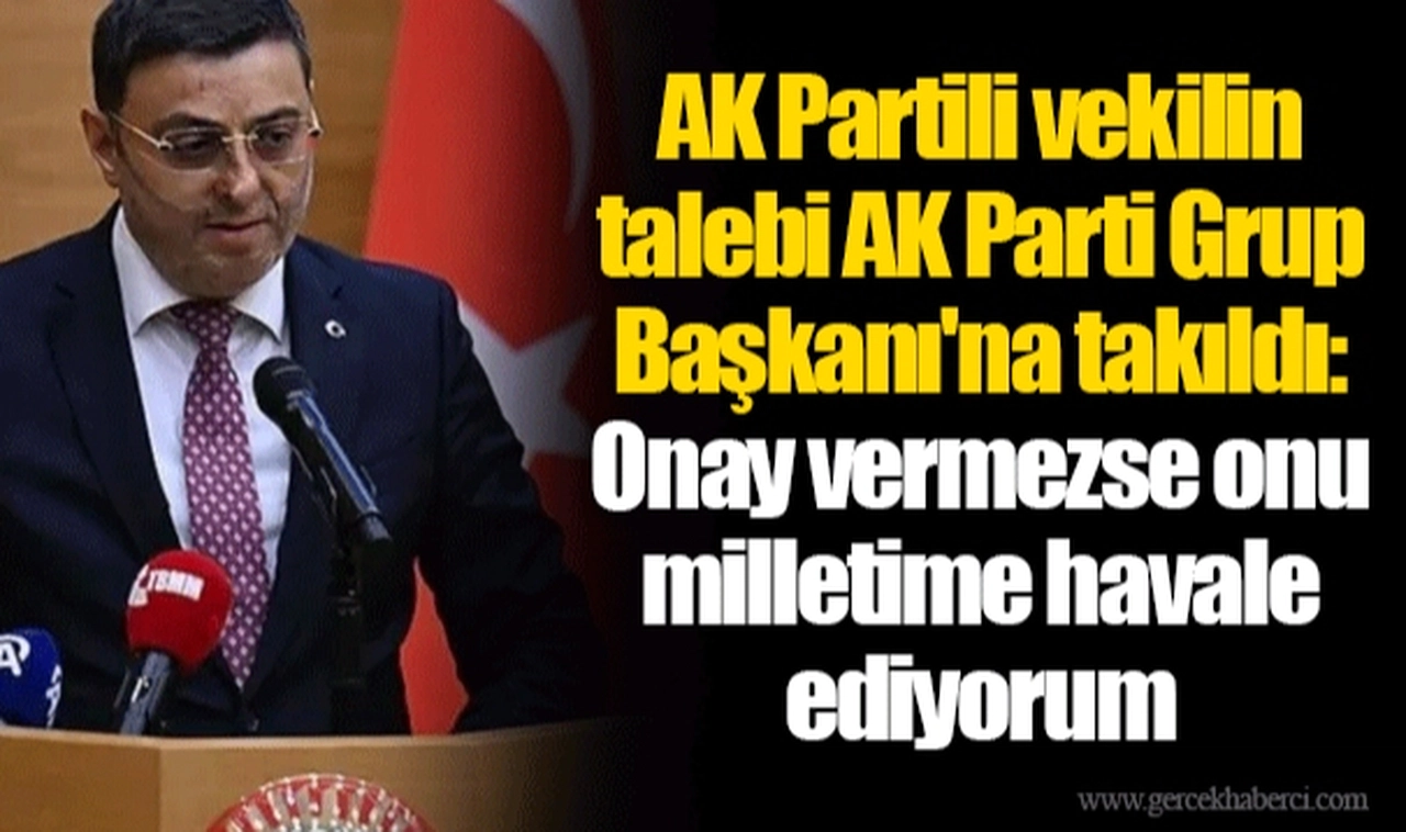 AK Partili vekilin talebi AK Parti Grup Başkanı'na takıldı: Onay vermezse onu milletime havale ediyorum