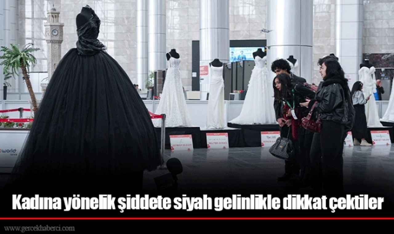 Kadına yönelik şiddete siyah gelinlikle dikkat çektiler