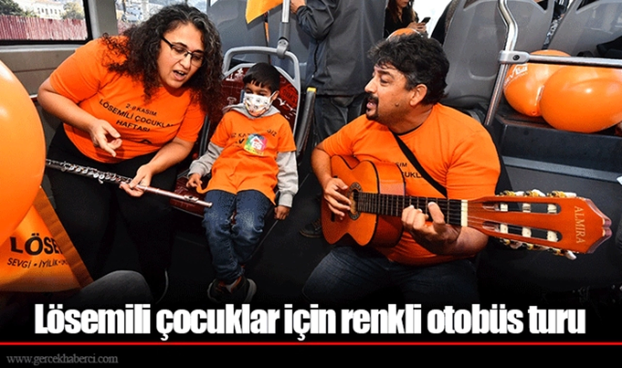Lösemili çocuklar için renkli otobüs turu