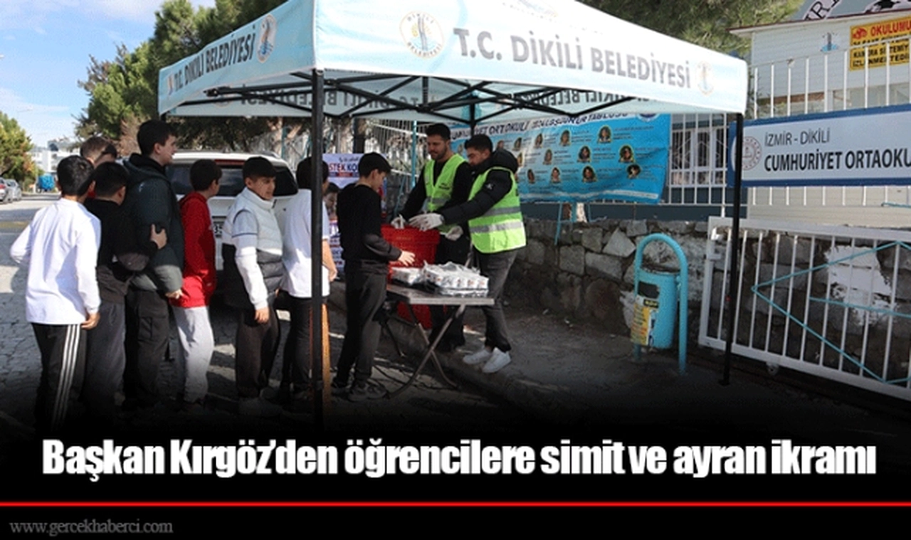 Başkan Kırgöz’den öğrencilere simit ve ayran ikramı