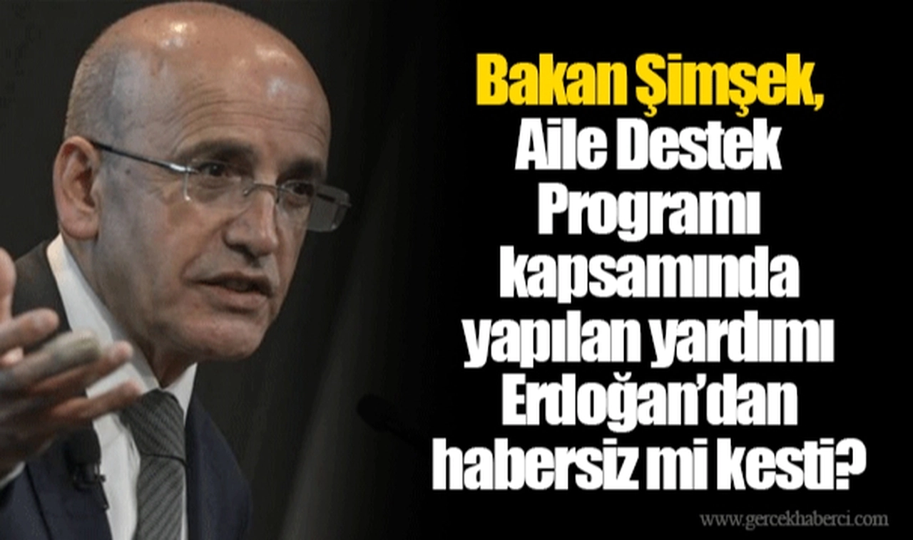 Bakan Şimşek, Aile Destek Programı kapsamında yapılan yardımı Erdoğan’dan habersiz mi kesti?