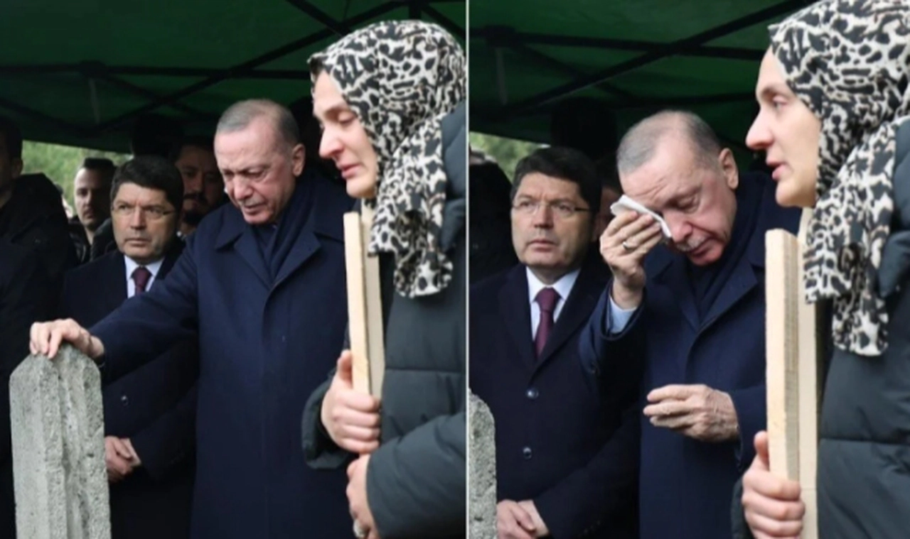 Cumhurbaşkanı Erdoğan, cenazede gözyaşlarını tutamadı