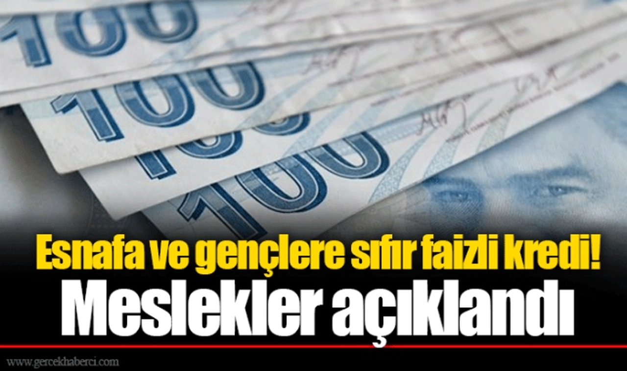 Esnafa ve gençlere sıfır faizli kredi! Meslekler açıklandı