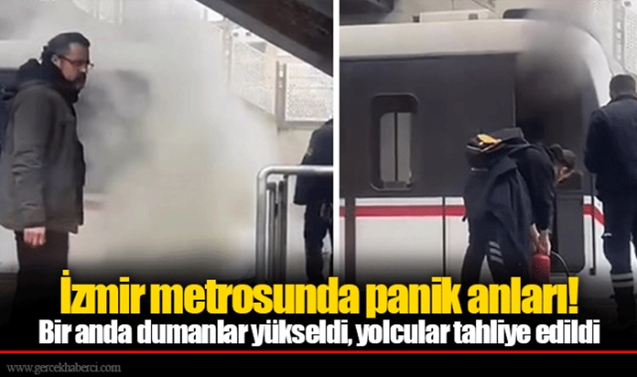İzmir metrosunda panik anları! Bir anda dumanlar yükseldi, yolcular tahliye edildi