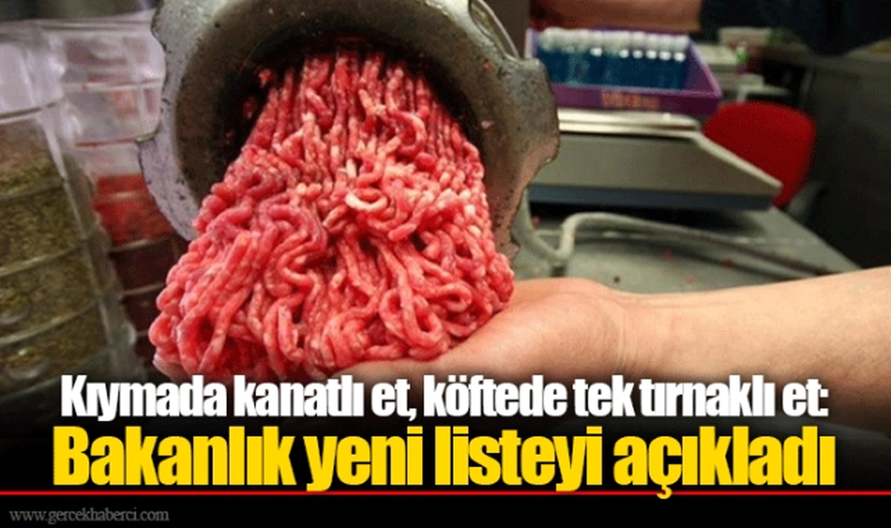 Kıymada kanatlı et, köftede tek tırnaklı et: Bakanlık yeni listeyi açıkladı