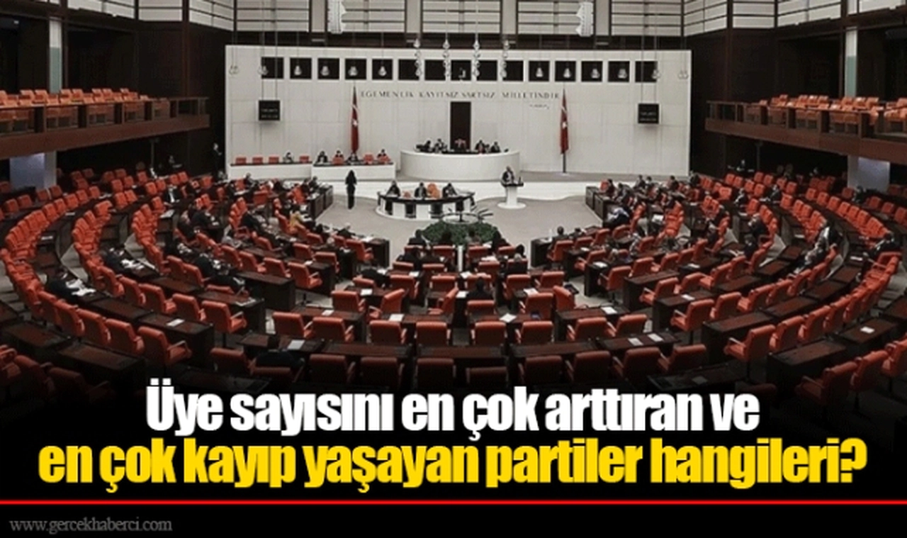 Üye sayısını en çok arttıran ve en çok kayıp yaşayan partiler hangileri?
