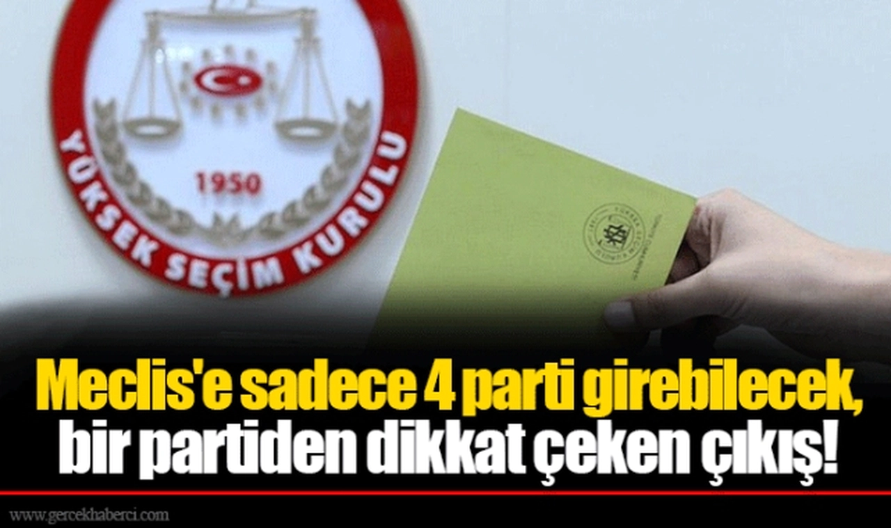 Meclis'e sadece 4 parti girebilecek, bir partiden dikkat çeken çıkış!