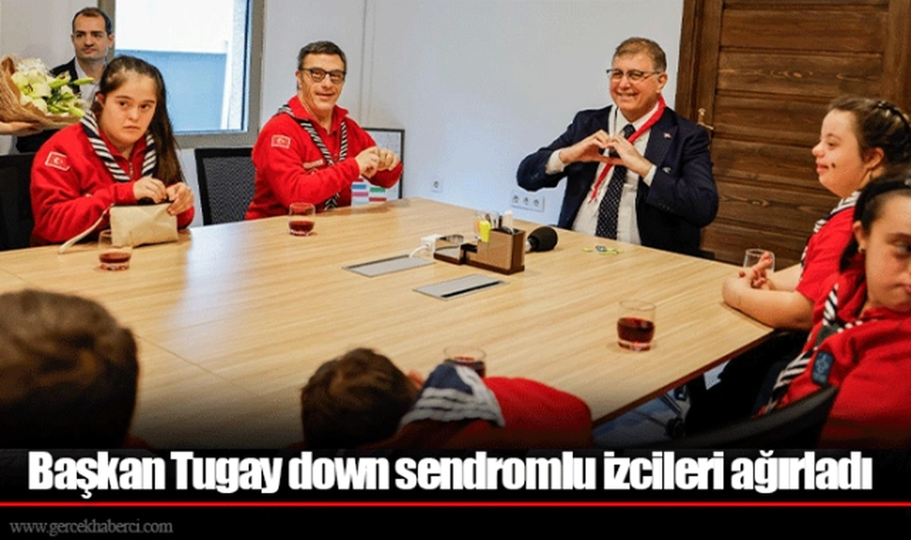 Başkan Tugay down sendromlu izcileri ağırladı
