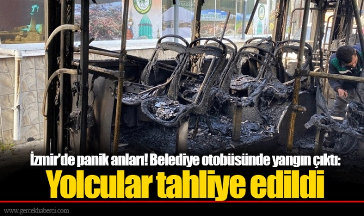İzmir'de panik anları! Belediye otobüsünde yangın çıktı: Yolcular tahliye edildi