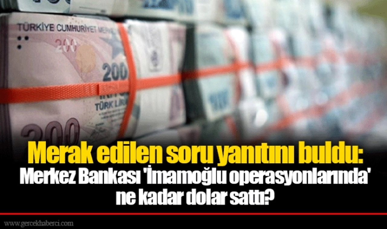 Merak edilen soru yanıtını buldu: Merkez Bankası 'İmamoğlu operasyonlarında' ne kadar dolar sattı?
