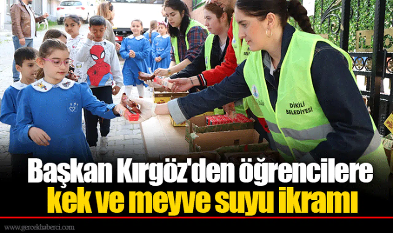 Başkan Kırgöz'den öğrencilere kek ve meyve suyu ikramı