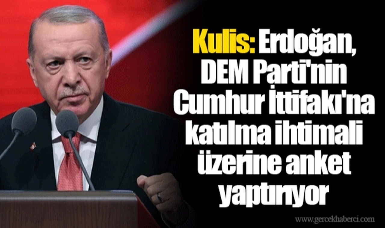 Kulis: Erdoğan, DEM Parti'nin Cumhur İttifakı'na katılma ihtimali üzerine anket yaptırıyor