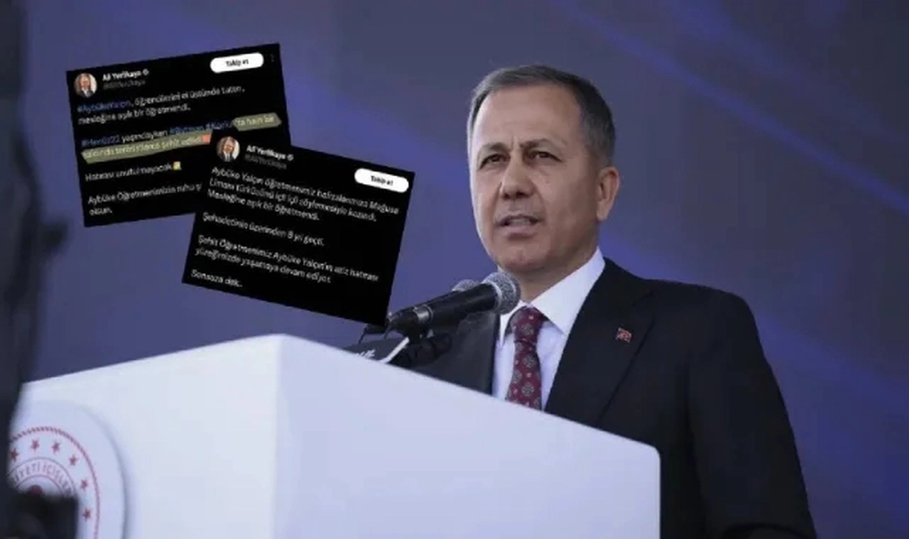Aynı Ali Yerlikaya, farklı paylaşım: Aybüke Öğretmen anmasında dikkat çeken 'PKK' ayrıntısı