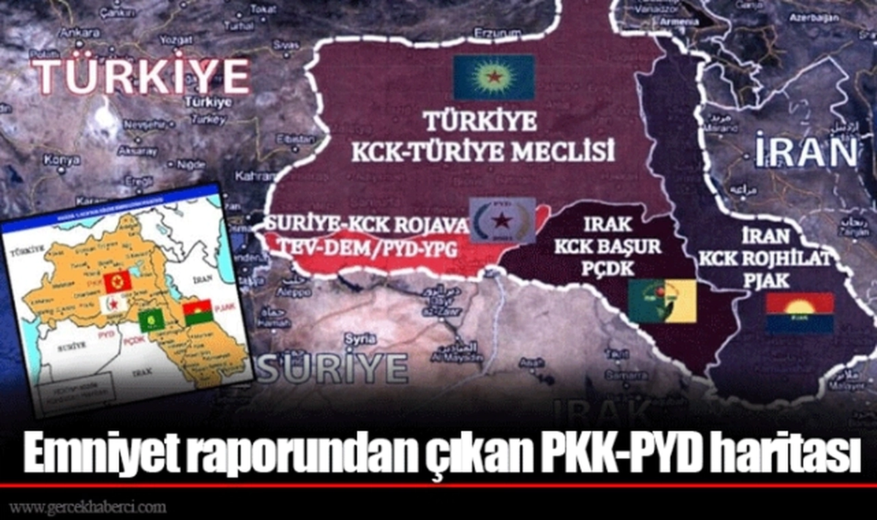 Emniyet raporundan çıkan PKK-PYD haritası