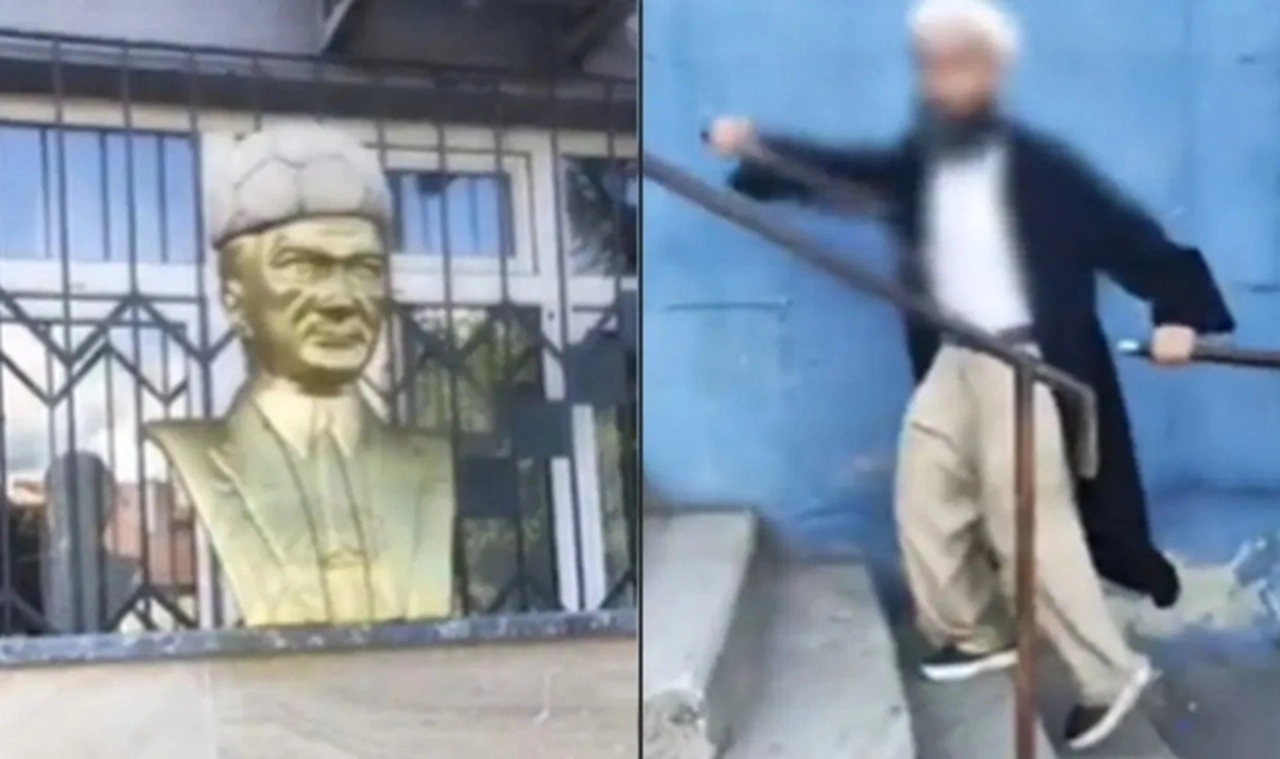 İzmit'te Atatürk büstüne saldıran şahıs gözaltına alındı