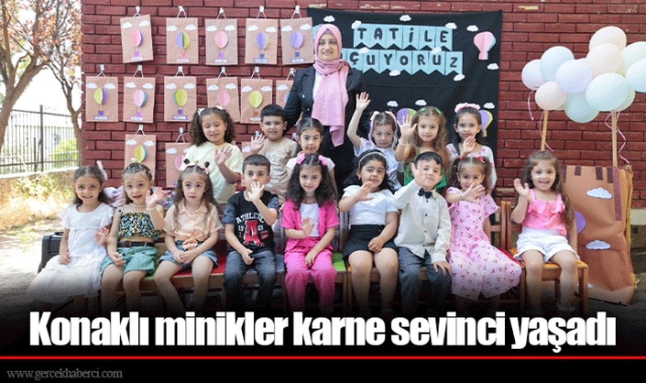 Konaklı minikler karne sevinci yaşadı
