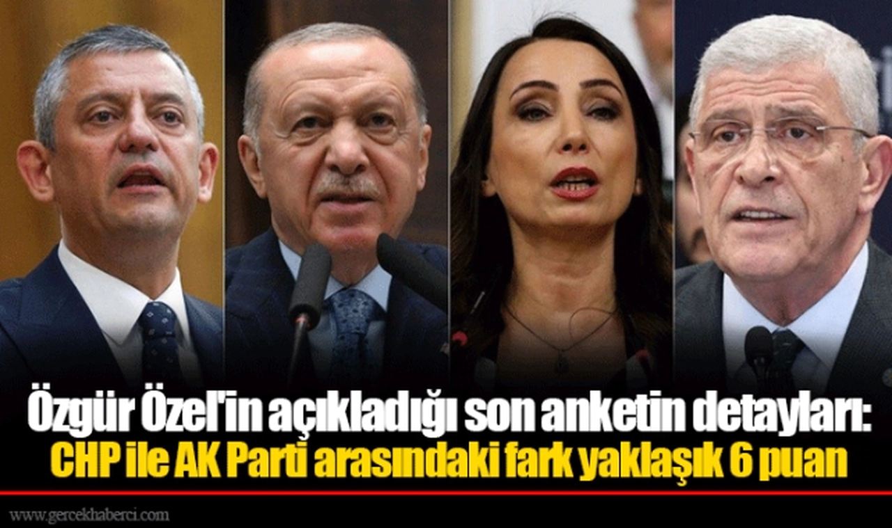 Özgür Özel'in açıkladığı son anketin detayları: CHP ile AK Parti arasındaki fark yaklaşık 6 puan