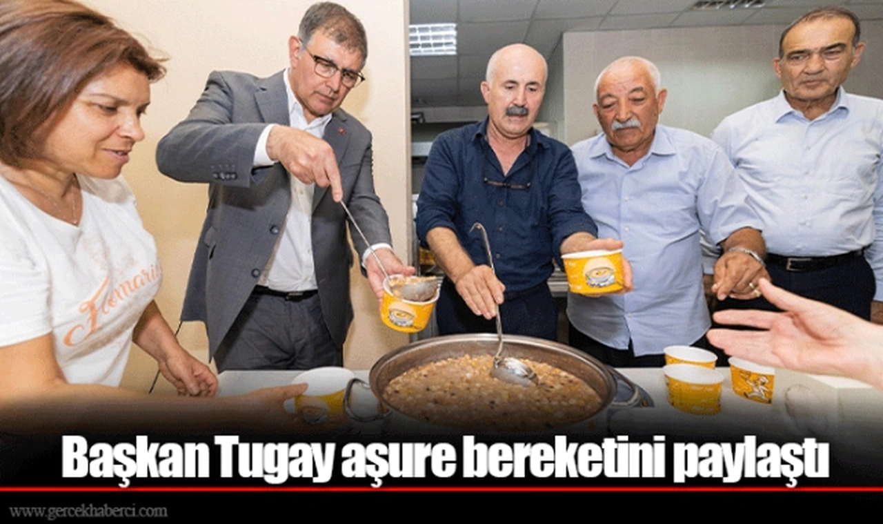 Başkan Tugay aşure bereketini paylaştı