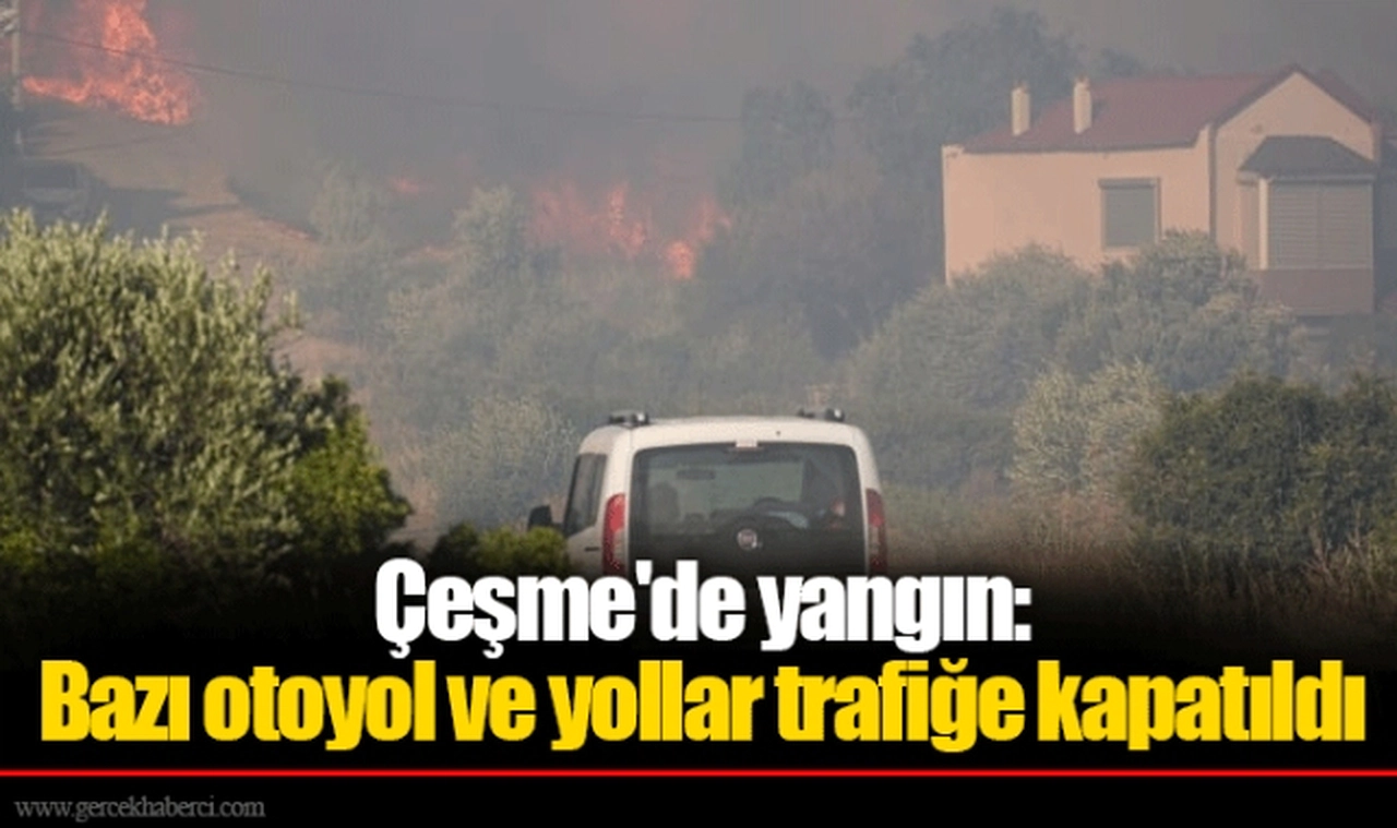 Çeşme'de yangın: Bazı otoyol ve yollar trafiğe kapatıldı