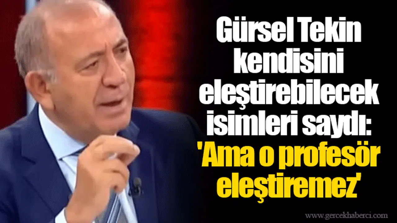 Gürsel Tekin kendisini eleştirebilecek isimleri saydı: 'Ama o profesör eleştiremez'