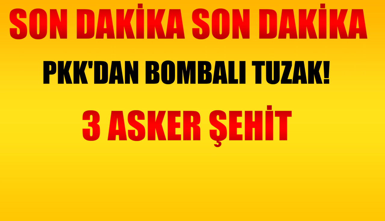 PKK'dan Bombalı Tuzak: 3 Asker Şehit