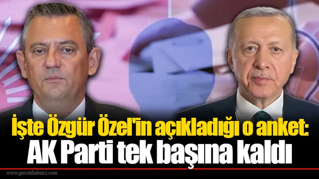 İşte Özgür Özel'in açıkladığı o anket: AK Parti tek başına kaldı
