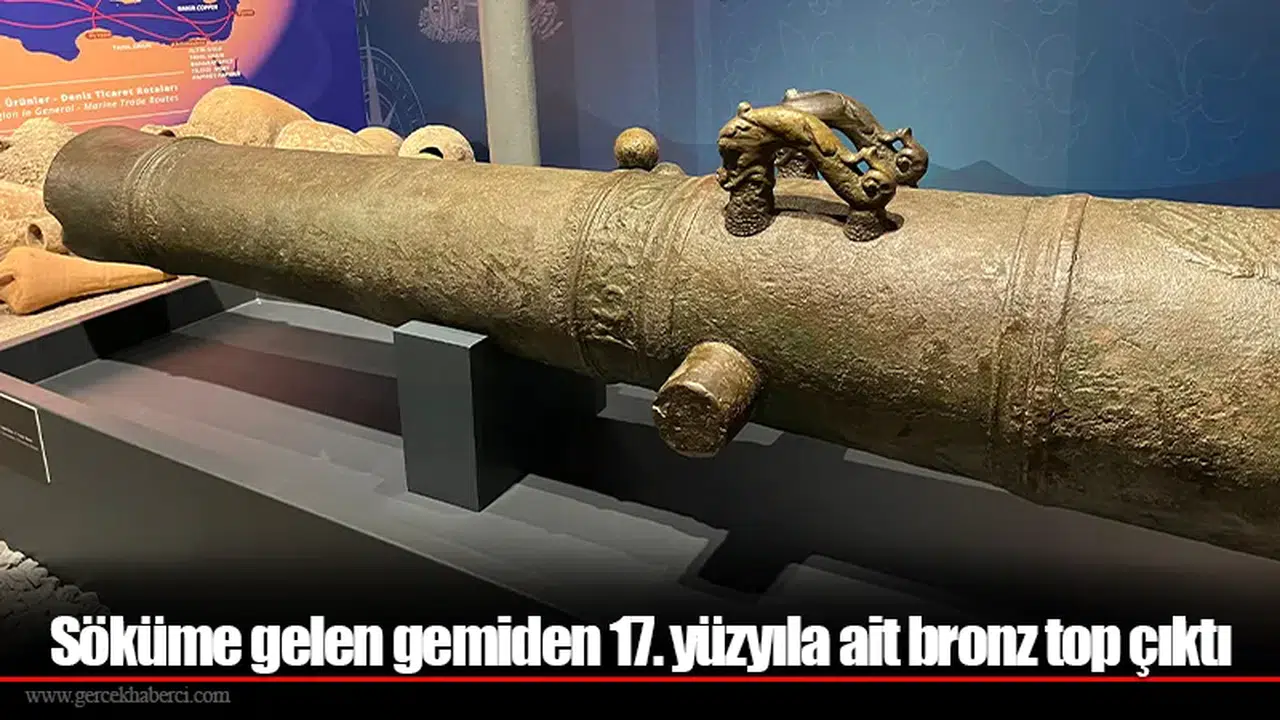 Söküme gelen gemiden 17. yüzyıla ait bronz top çıktı