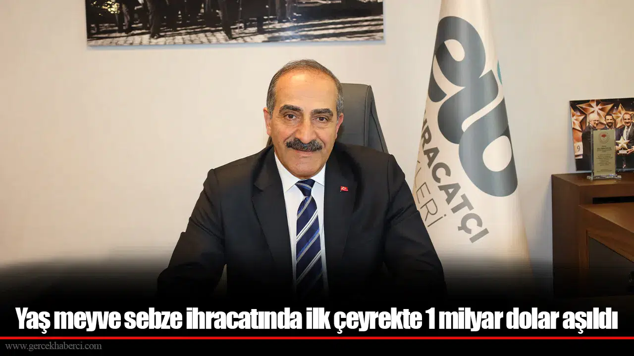 Yaş meyve sebze ihracatında ilk çeyrekte 1 milyar dolar aşıldı