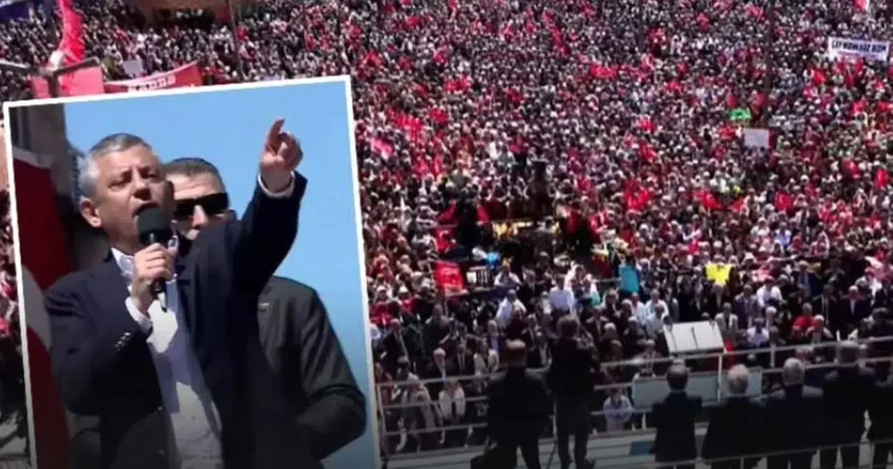 Özel, Erdoğan'ın memleketinde kalabalığı gösterdi: 'Bu iktidar yürüyüşüdür'