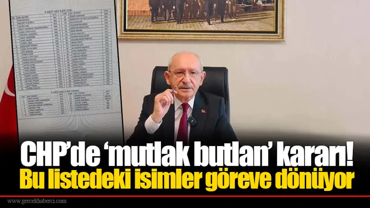 Göreve gelecek 2020 Kurultay Parti Meclisi belli oldu
