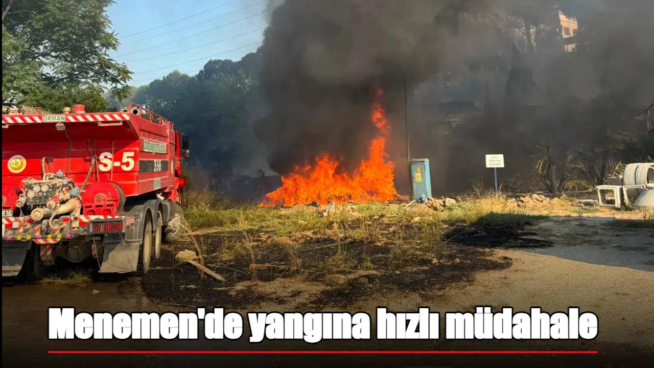 Menemen'deki ot yangını, sanayi tesislerine sıçramadan kontrol altına alındı