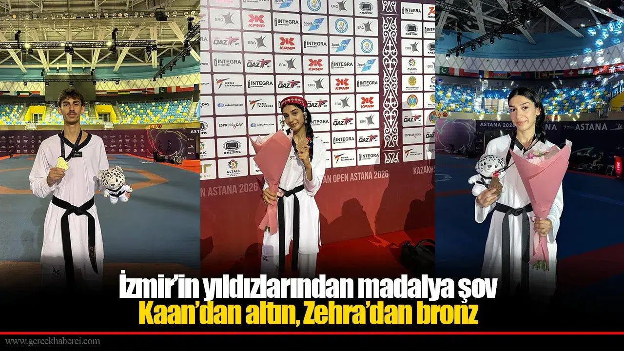 İzmirli tekvandocular Kazakistan'da bir altın, bir bronz madalya kazandı!