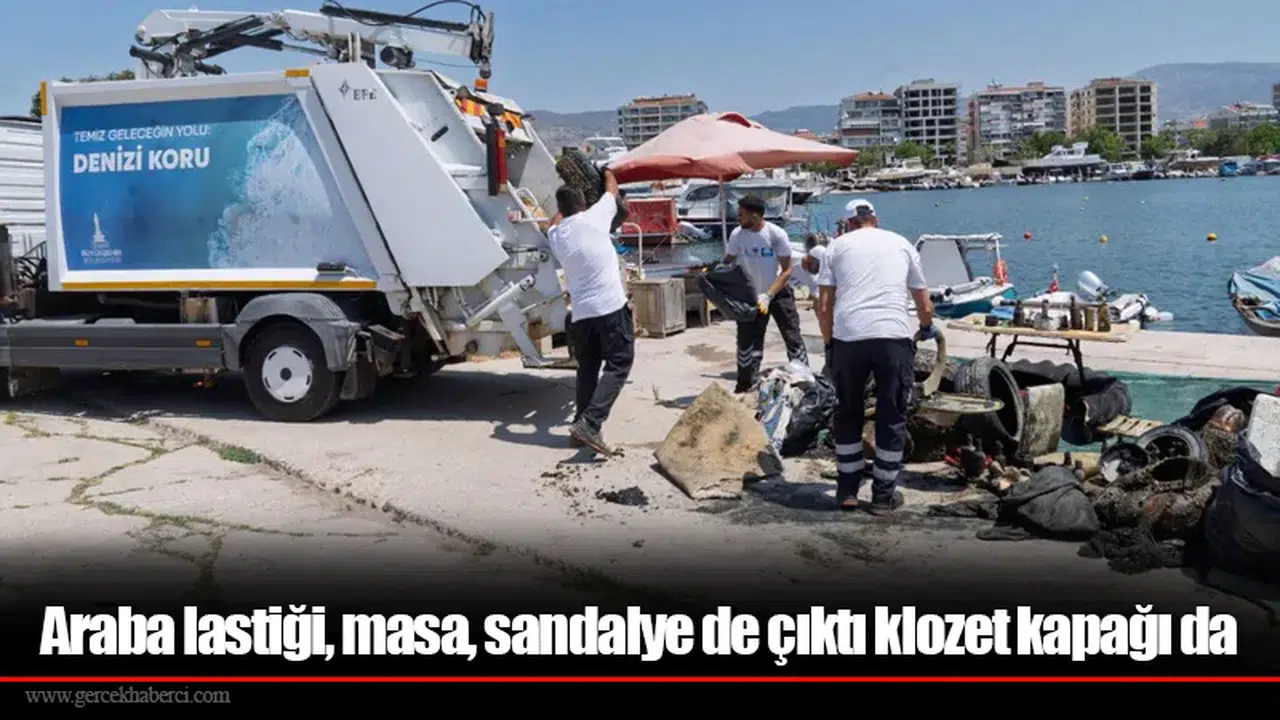 Araba lastiği, masa, sandalye de çıktı klozet kapağı da