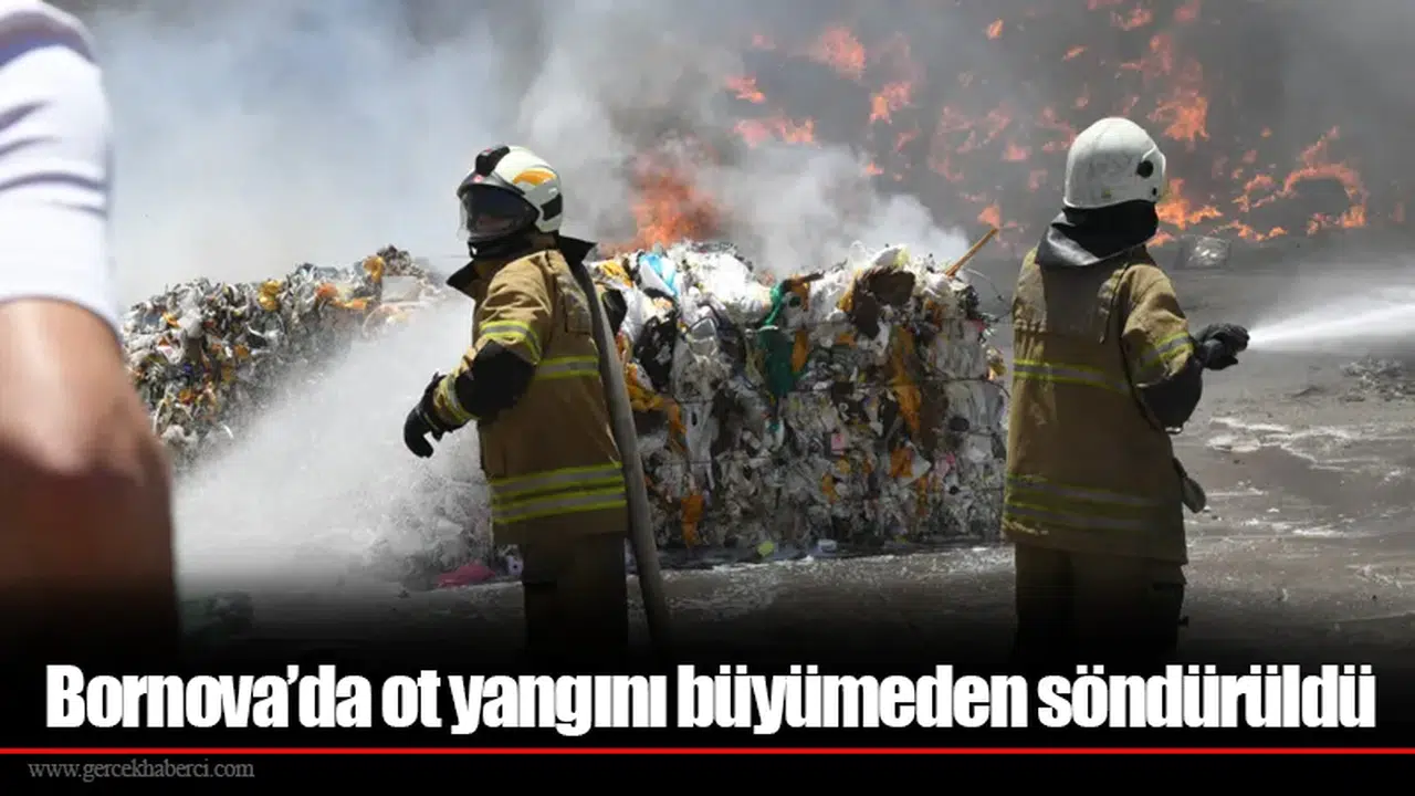 Bornova’da ot yangını büyümeden söndürüldü