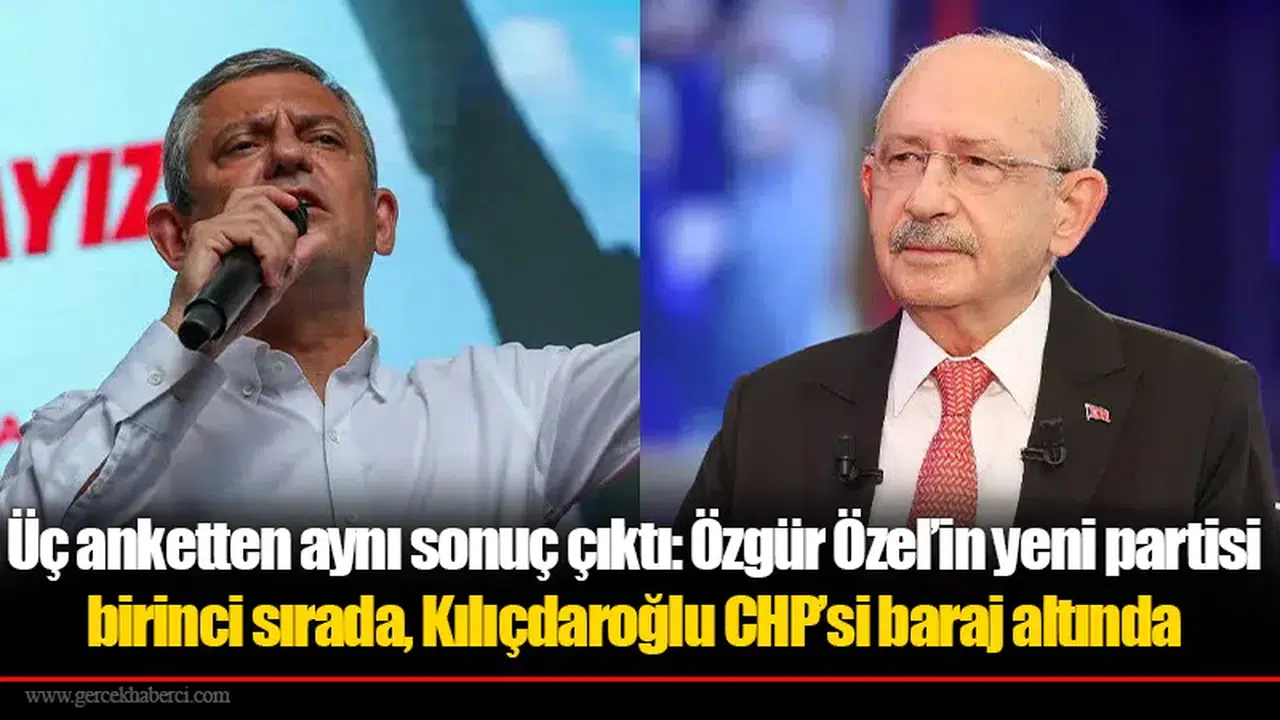 Üç anketten aynı sonuç çıktı: Özgür Özel’in yeni partisi birinci sırada, Kılıçdaroğlu CHP’si baraj altında